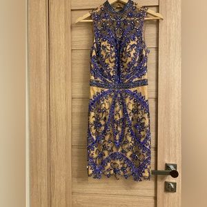 RARE* Stunning Purple Beaded Sherri Hill Cocktail Dress Size 4